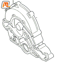 Stirnraddeckel V6 2,0-2,3l  (für Simmering mit Außen-Ø 50mm, mit Halter für Servopumpe)
