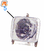 headlamp complete square H4  (only for headlamp wiper, only LHD)