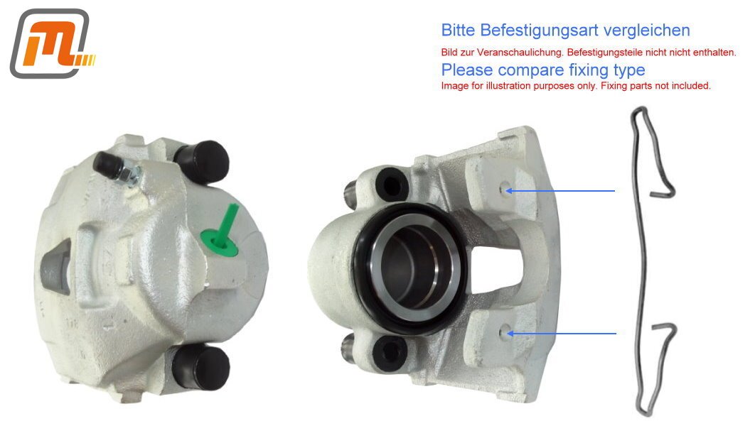 brake caliper front left hand  1,8-2,9i  51-110kW  (only for vented brake discs, without brake pads & mounting kit)