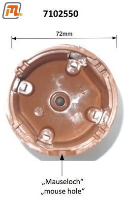 ignition distributor cap 1,5-1,7l  (high design, h=75mm)